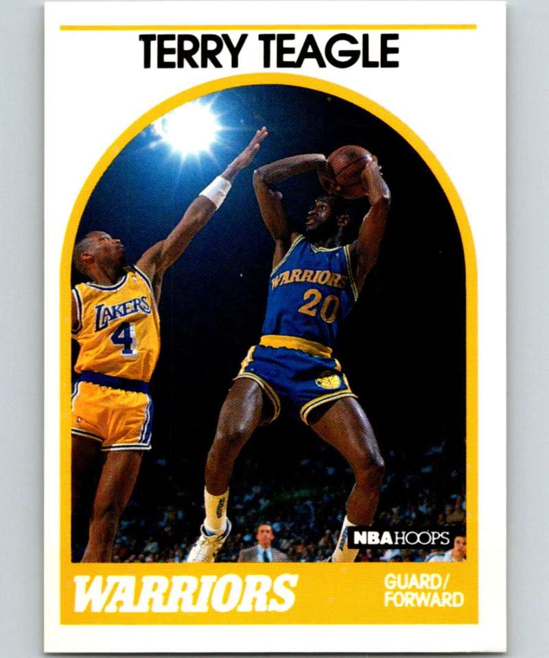 1989-90 Hoops #196 Terry Teagle Warriors NBA Basketball Image 1