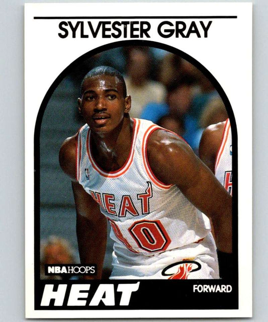1989-90 Hoops #204 Sylvester Gray RC Rookie Heat NBA Basketball Image 1