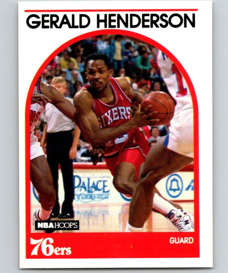 1989-90 Hoops #208 Gerald Henderson 76ers NBA Basketball Image 1