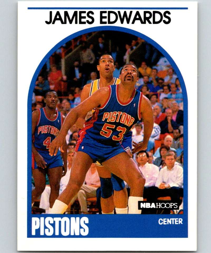1989-90 Hoops #284 James Edwards Pistons NBA Basketball Image 1