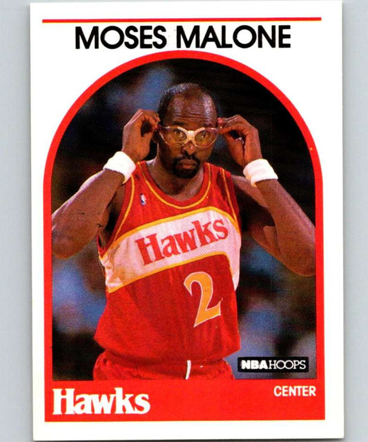 1989-90 Hoops #290 Moses Malone Hawks NBA Basketball Image 1