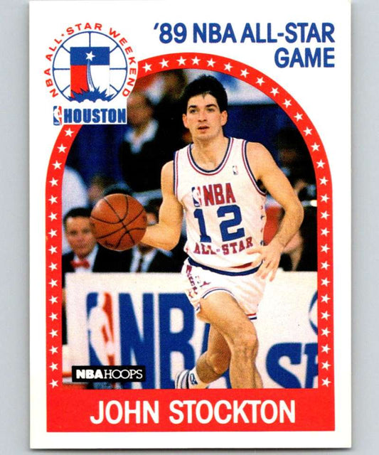 1989-90 Hoops #297 John Stockton Jazz AS NBA Basketball Image 1