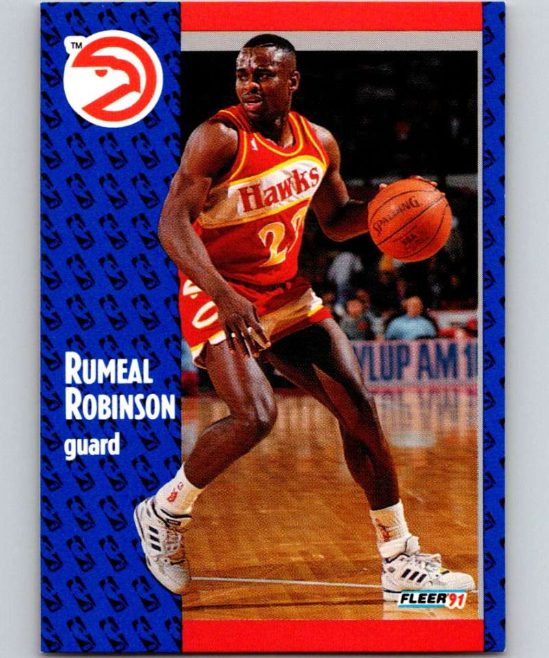 1991-92 Fleer #3 Rumeal Robinson Hawks NBA Basketball Image 1