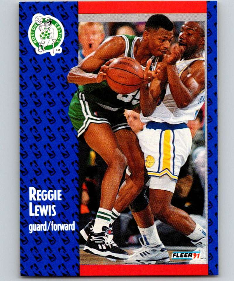 1991-92 Fleer #12 Reggie Lewis Celtics NBA Basketball Image 1