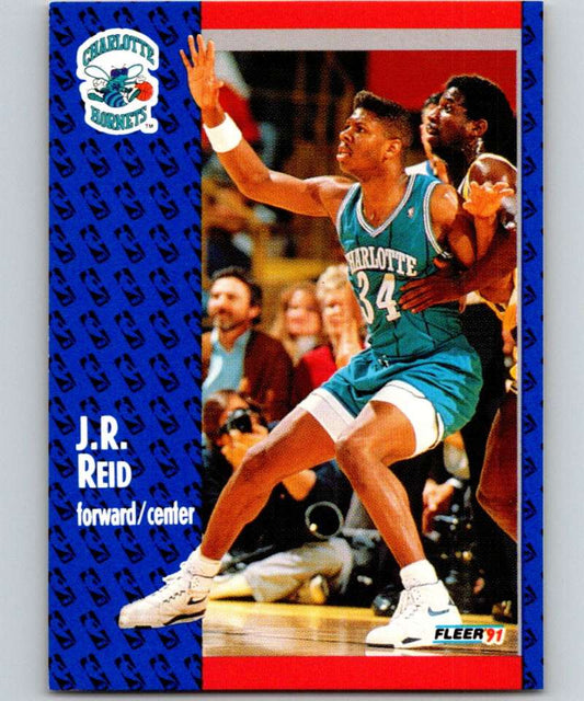 1991-92 Fleer #24 J.R. Reid Hornets NBA Basketball Image 1