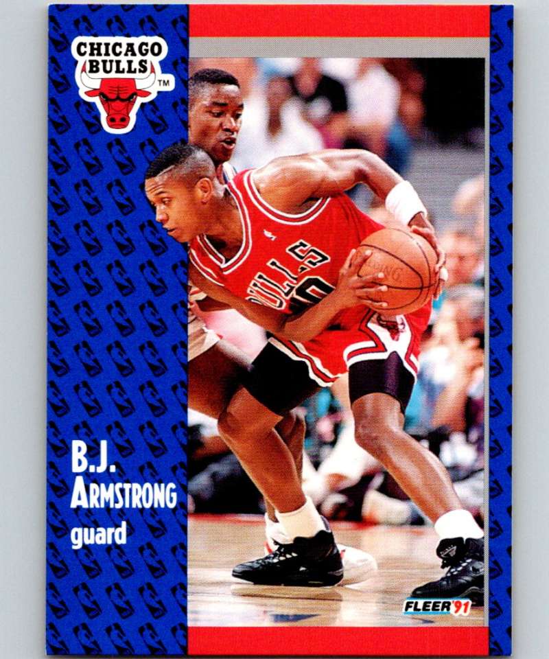 1991-92 Fleer #25 B.J. Armstrong Bulls NBA Basketball Image 1
