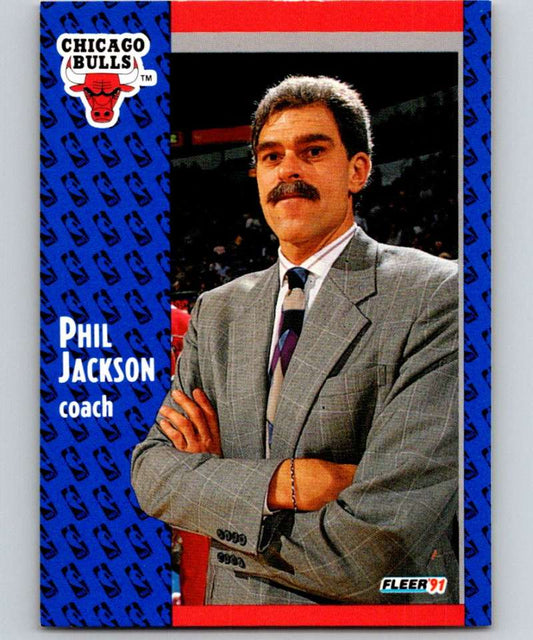 1991-92 Fleer #28 Phil Jackson Bulls CO NBA Basketball Image 1