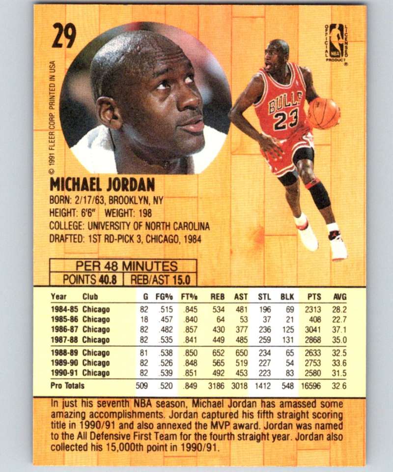 1991-92 Fleer #29 Michael Jordan Bulls NBA Basketball