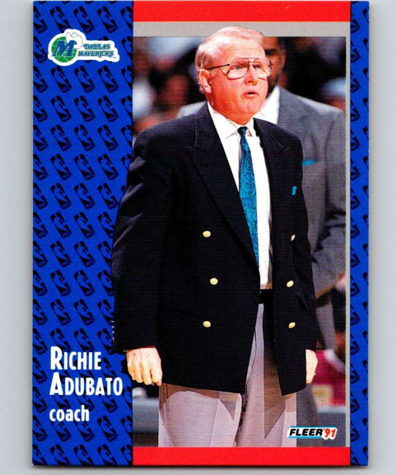 1991-92 Fleer #42 Richie Adubato Mavericks CO NBA Basketball Image 1