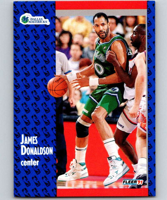 1991-92 Fleer #44 James Donaldson Mavericks NBA Basketball Image 1