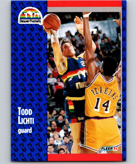 1991-92 Fleer #51 Todd Lichti Nuggets NBA Basketball Image 1
