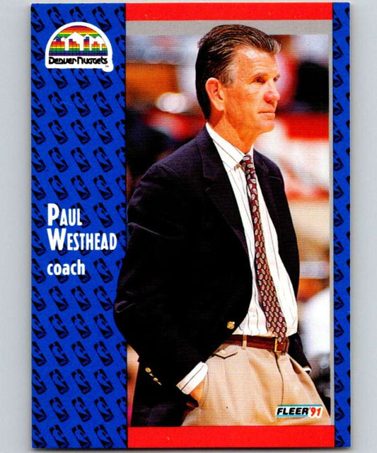 1991-92 Fleer #53 Paul Westhead Nuggets CO NBA Basketball Image 1