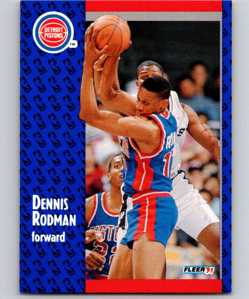 1991-92 Fleer #63 Dennis Rodman Pistons NBA Basketball Image 1