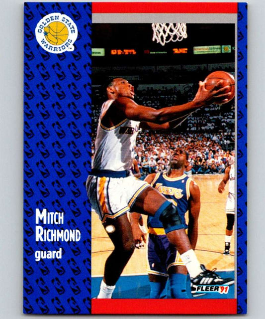 1991-92 Fleer #71 Mitch Richmond Warriors NBA Basketball Image 1