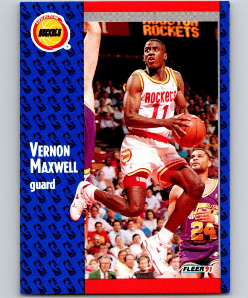 1991-92 Fleer #76 Vernon Maxwell Rockets NBA Basketball Image 1