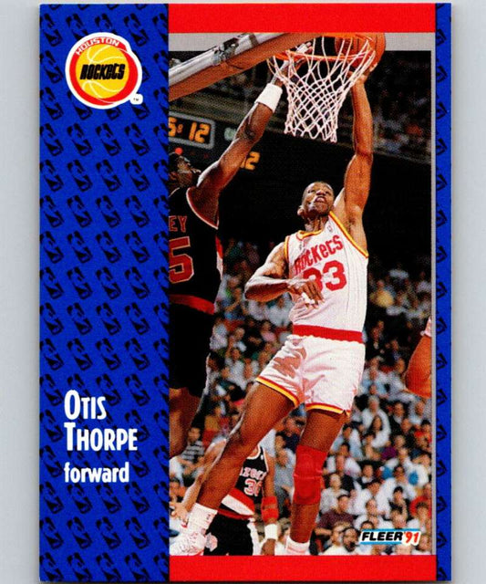 1991-92 Fleer #80 Otis Thorpe Rockets NBA Basketball Image 1