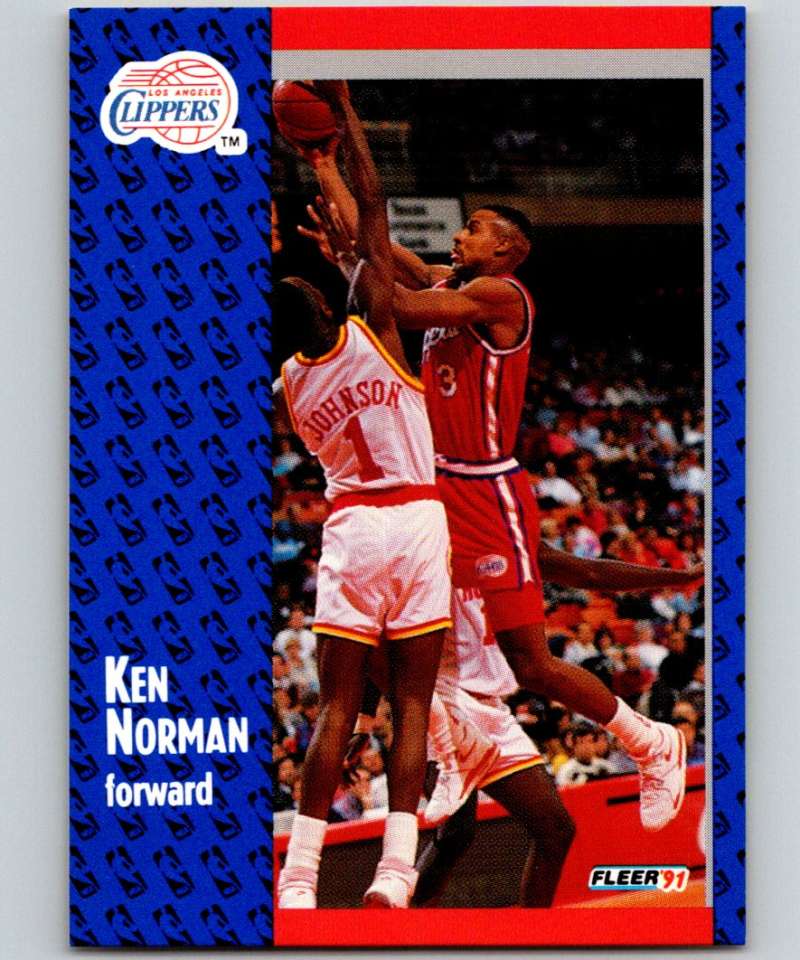 1991-92 Fleer #93 Ken Norman Clippers NBA Basketball Image 1