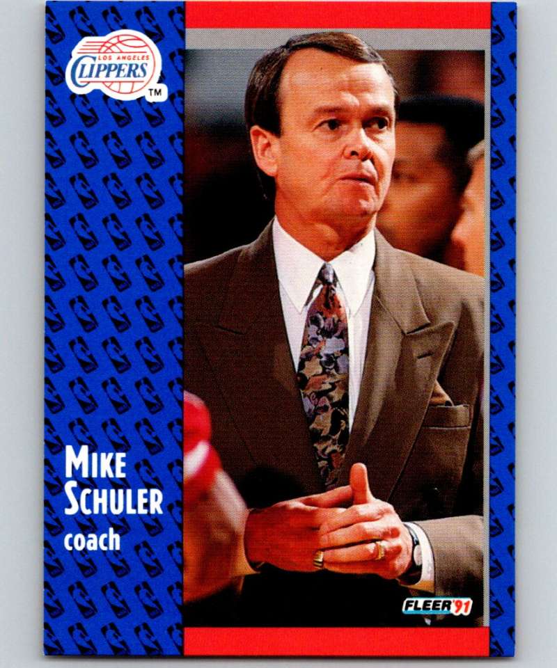 1991-92 Fleer #95 Mike Schuler Clippers CO NBA Basketball Image 1