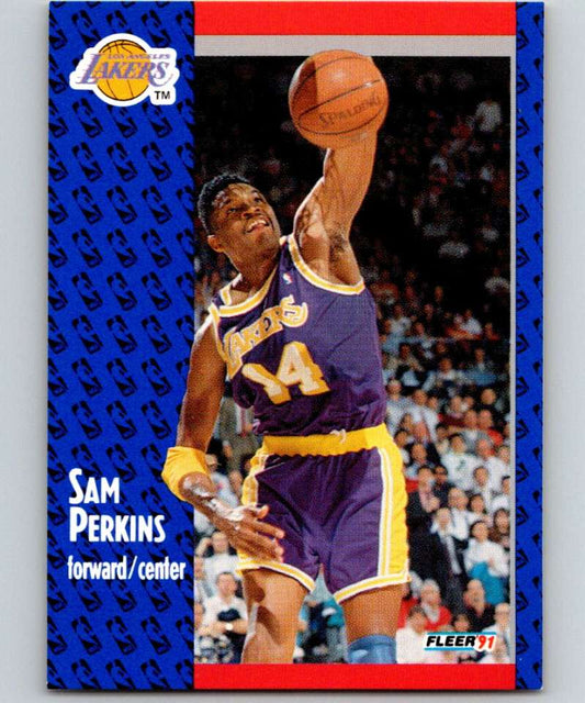 1991-92 Fleer #101 Sam Perkins Lakers NBA Basketball Image 1