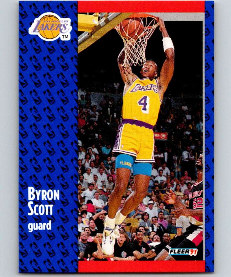 1991-92 Fleer #102 Byron Scott Lakers NBA Basketball Image 1