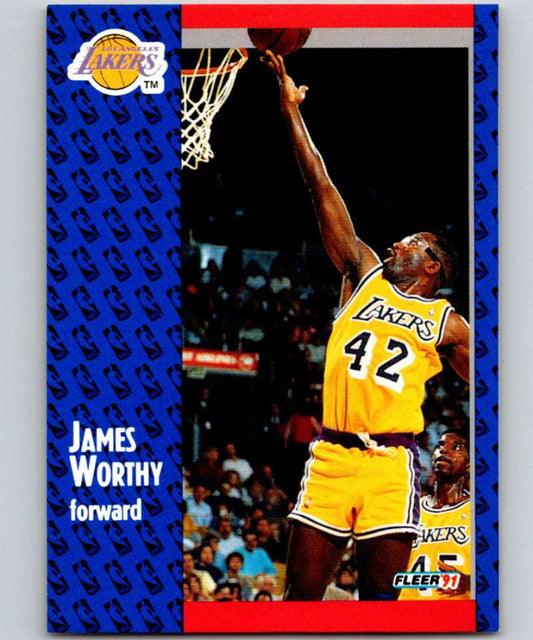 1991-92 Fleer #104 James Worthy Lakers NBA Basketball Image 1