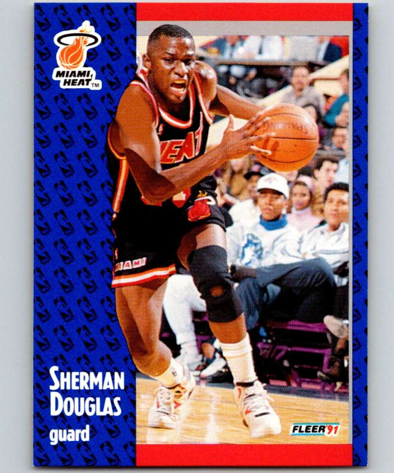1991-92 Fleer #107 Sherman Douglas Heat NBA Basketball Image 1