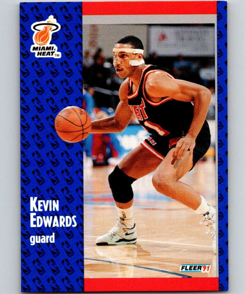 1991-92 Fleer #108 Kevin Edwards Heat NBA Basketball