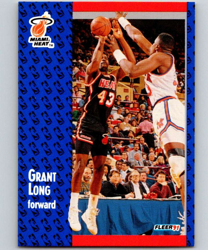 1991-92 Fleer #109 Grant Long Heat NBA Basketball Image 1