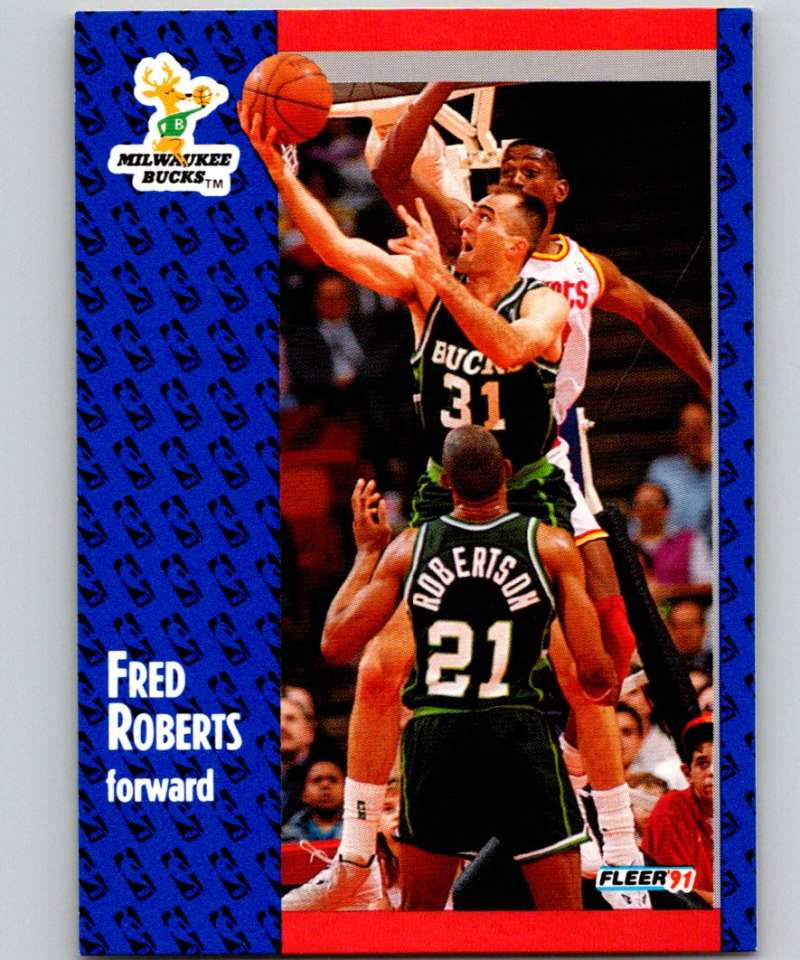 1991-92 Fleer #117 Fred Roberts Bucks NBA Basketball Image 1