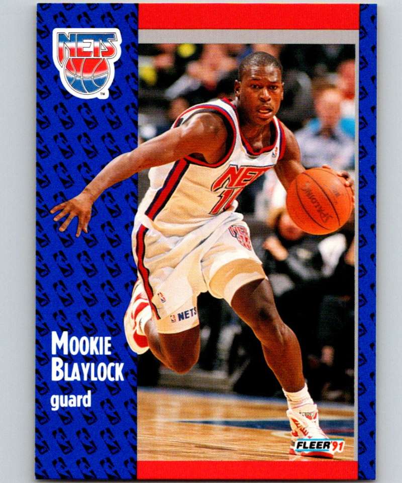 1991-92 Fleer #128 Mookie Blaylock NJ Nets NBA Basketball Image 1