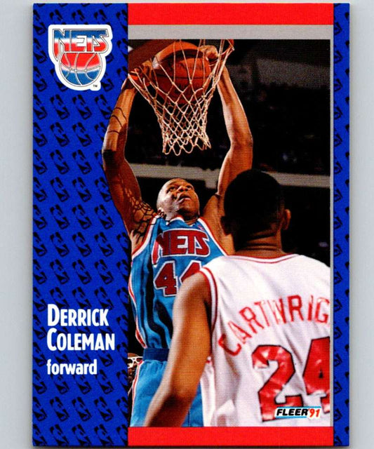 1991-92 Fleer #130 Derrick Coleman NJ Nets NBA Basketball Image 1