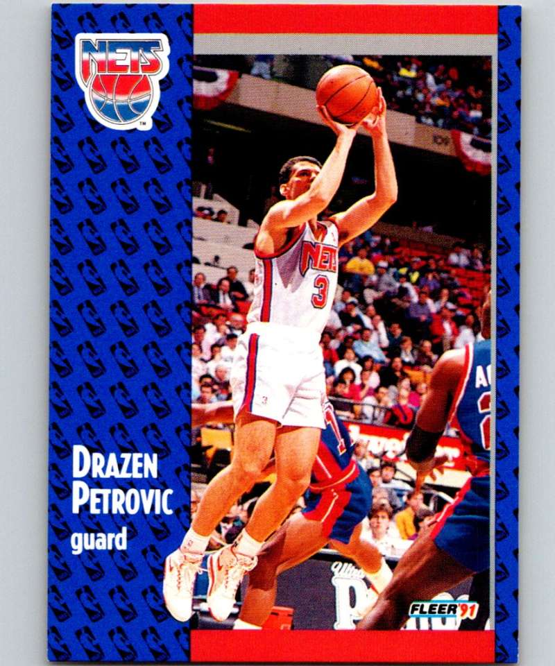 1991-92 Fleer #134 Drazen Petrovic NJ Nets NBA Basketball