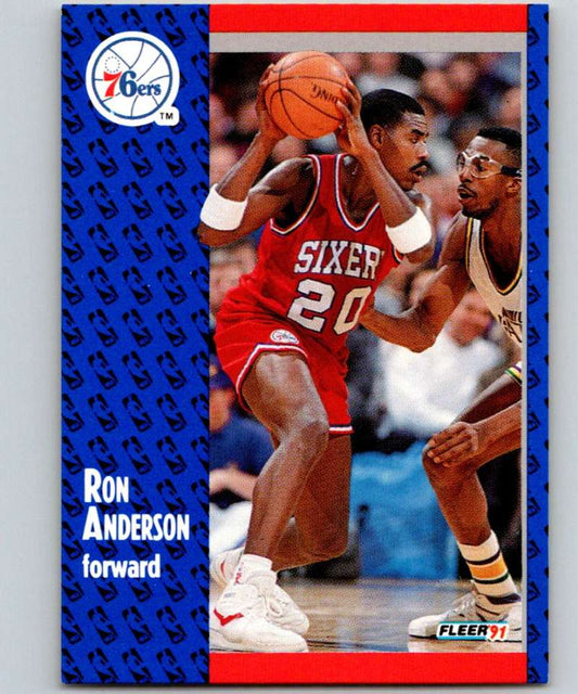 1991-92 Fleer #150 Ron Anderson 76ers NBA Basketball Image 1