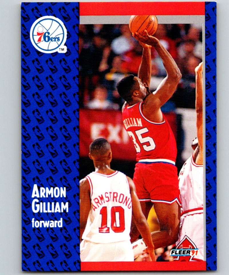 1991-92 Fleer #153 Armon Gilliam 76ers NBA Basketball Image 1