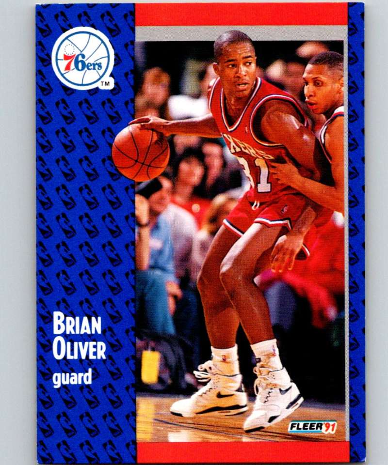 1991-92 Fleer #157 Brian Oliver 76ers NBA Basketball Image 1