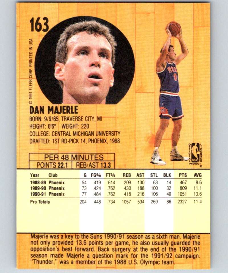 1991-92 Fleer #163 Dan Majerle Suns NBA Basketball