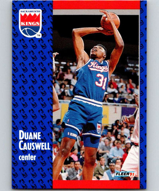 1991-92 Fleer #175 Duane Causwell Sac Kings NBA Basketball Image 1