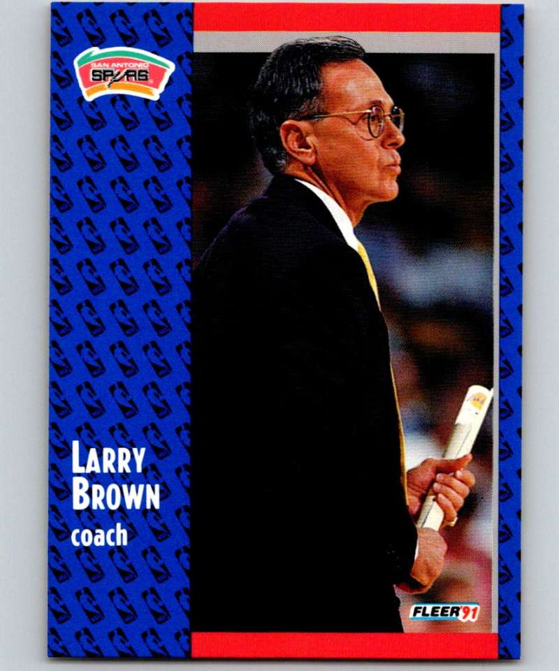 1991-92 Fleer #183 Larry Brown Spurs CO NBA Basketball Image 1