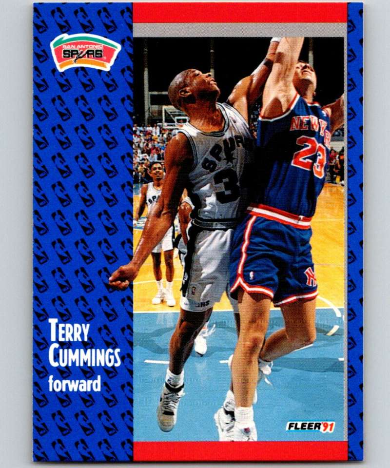 1991-92 Fleer #184 Terry Cummings Spurs NBA Basketball Image 1