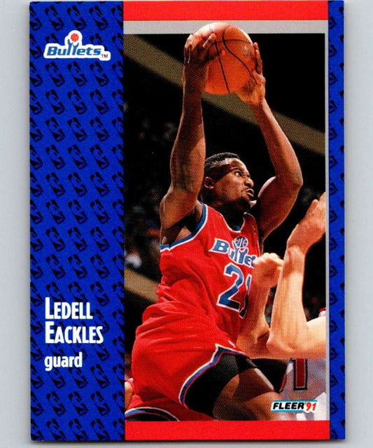 1991-92 Fleer #204 Ledell Eackles Bullets NBA Basketball Image 1