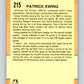 1991-92 Fleer #215 Patrick Ewing Knicks AS NBA Basketball Image 2