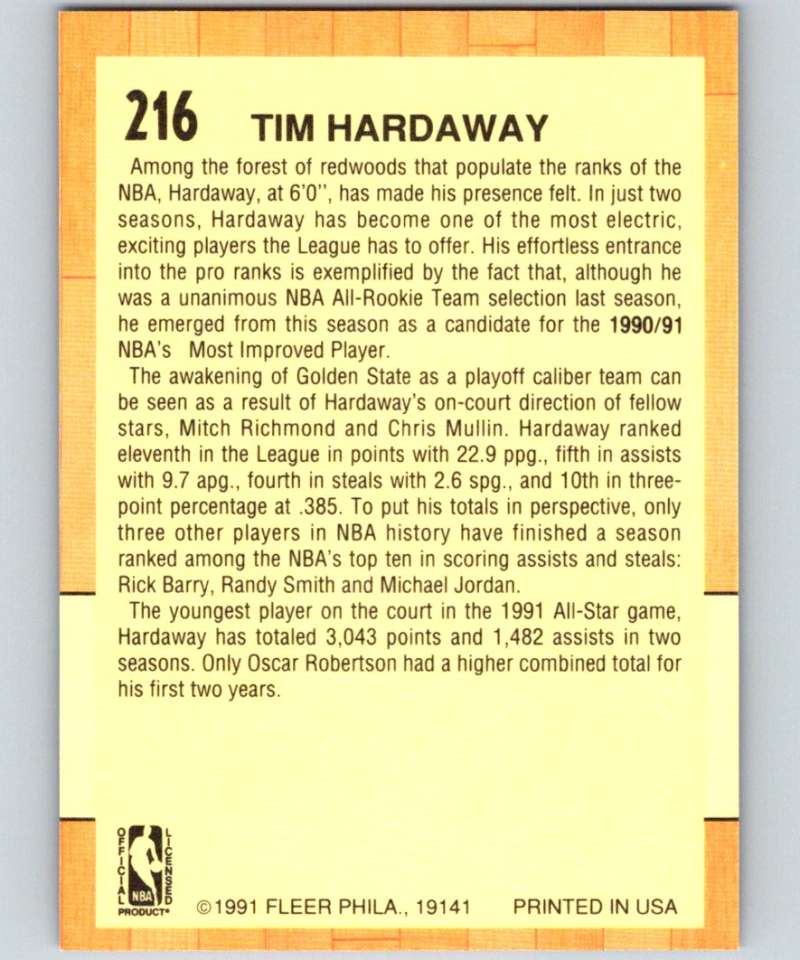 1991-92 Fleer #216 Tim Hardaway Warriors AS NBA Basketball