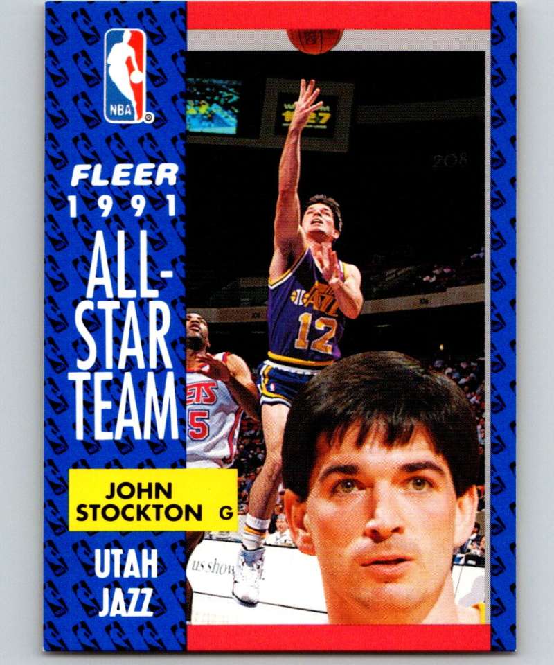 1991-92 Fleer #217 John Stockton Jazz AS NBA Basketball