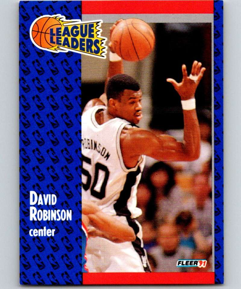 1991-92 Fleer #225 David Robinson Spurs LL NBA Basketball Image 1