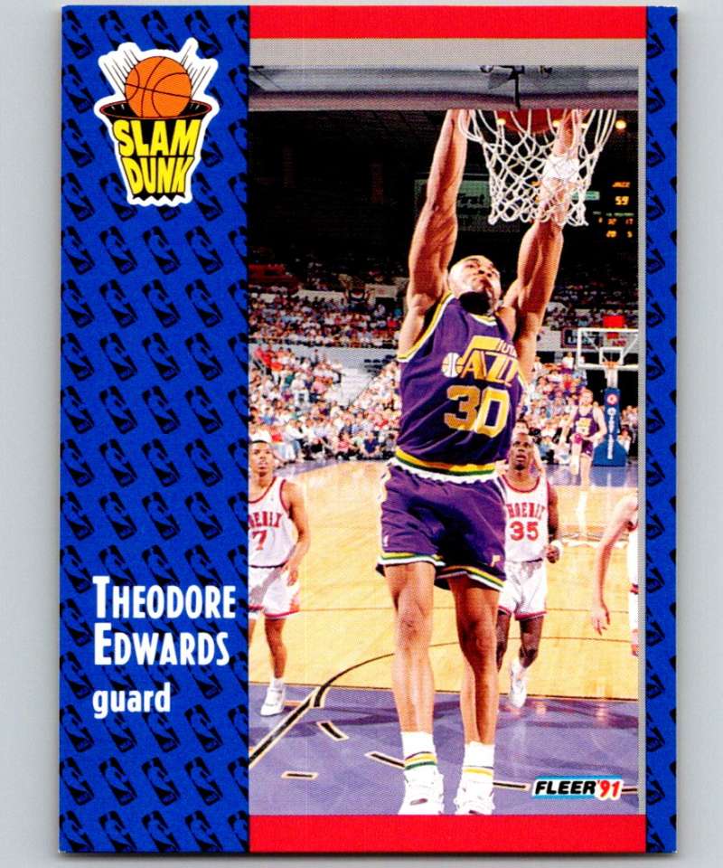 1991-92 Fleer #227 Blue Edwards Jazz SD NBA Basketball Image 1