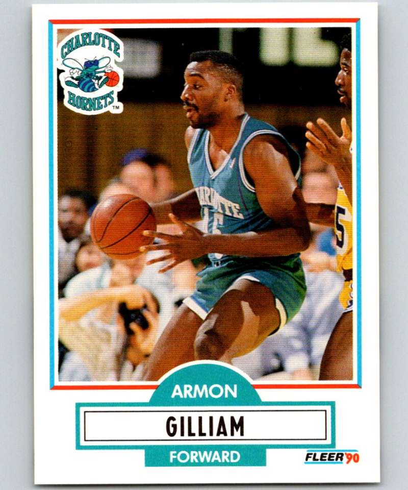 1990-91 Fleer #19 Armon Gilliam Hornets NBA Basketball Image 1