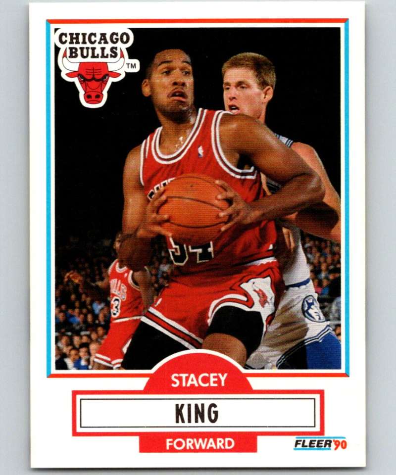 1990-91 Fleer #27 Stacey King RC Rookie Bulls NBA Basketball Image 1