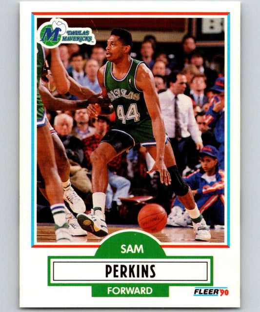 1990-91 Fleer #43 Sam Perkins Mavericks UER NBA Basketball Image 1
