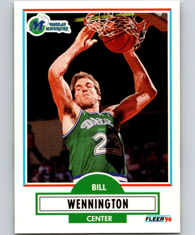 1990-91 Fleer #44 Bill Wennington Mavericks NBA Basketball Image 1