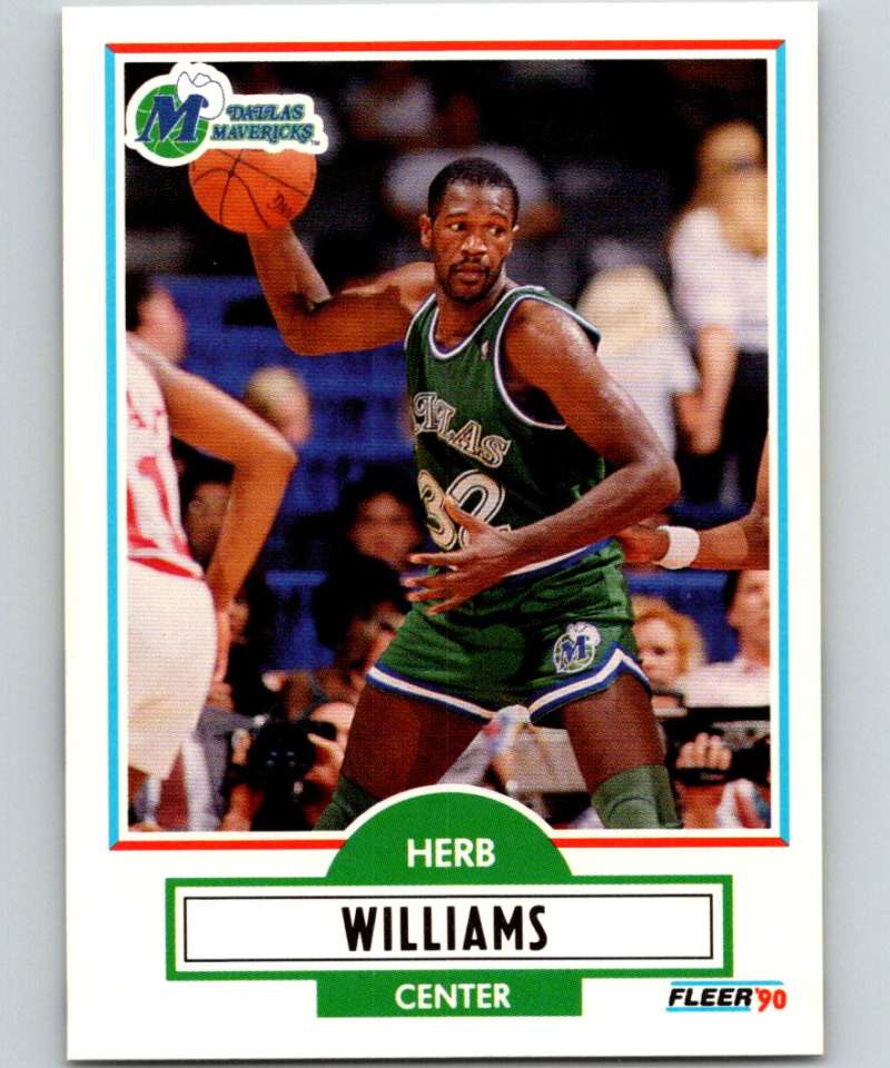 1990-91 Fleer #45 Herb Williams Mavericks NBA Basketball Image 1